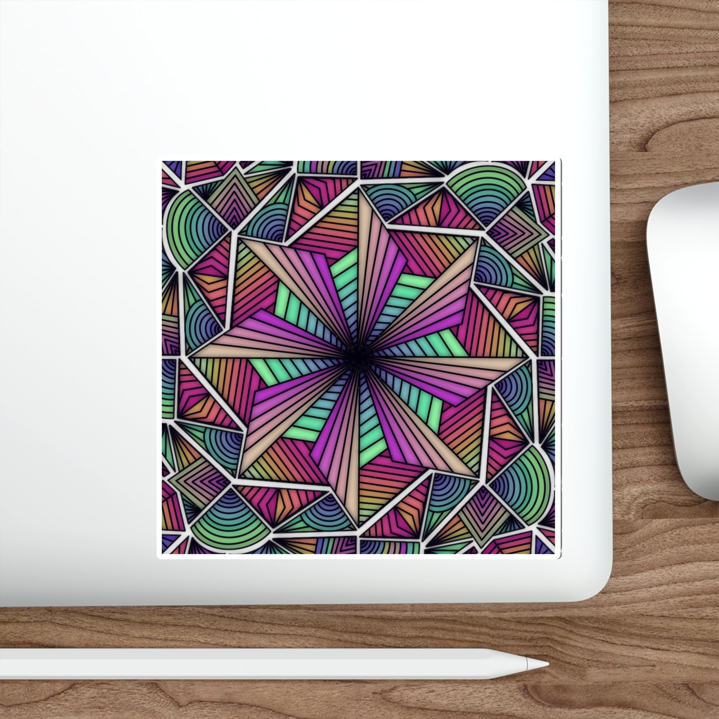 Colorful Modern Original Mandala Art Die-Cut Stickers