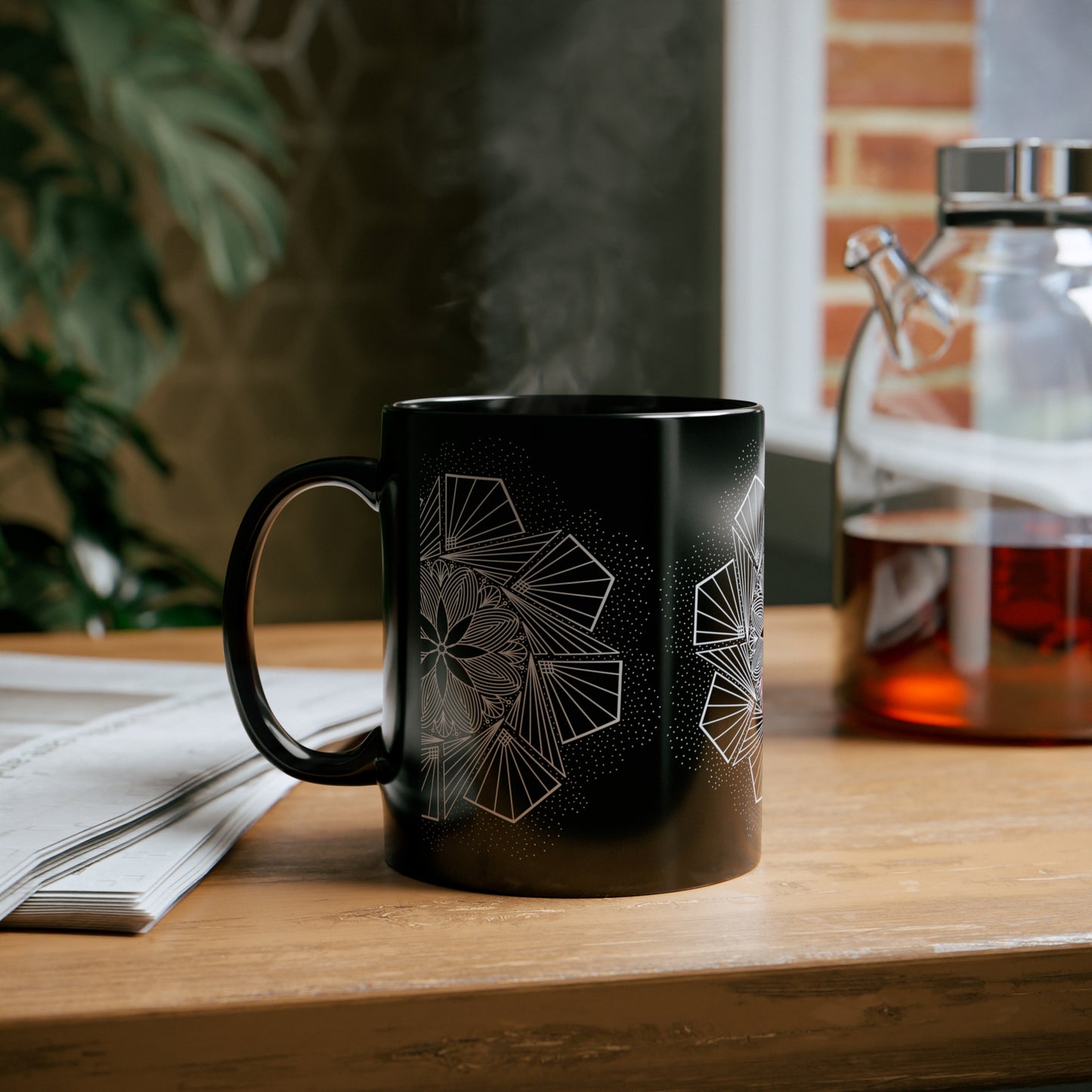 Beautiful Original Design Minimalist Mandala Art 11oz Black Mug