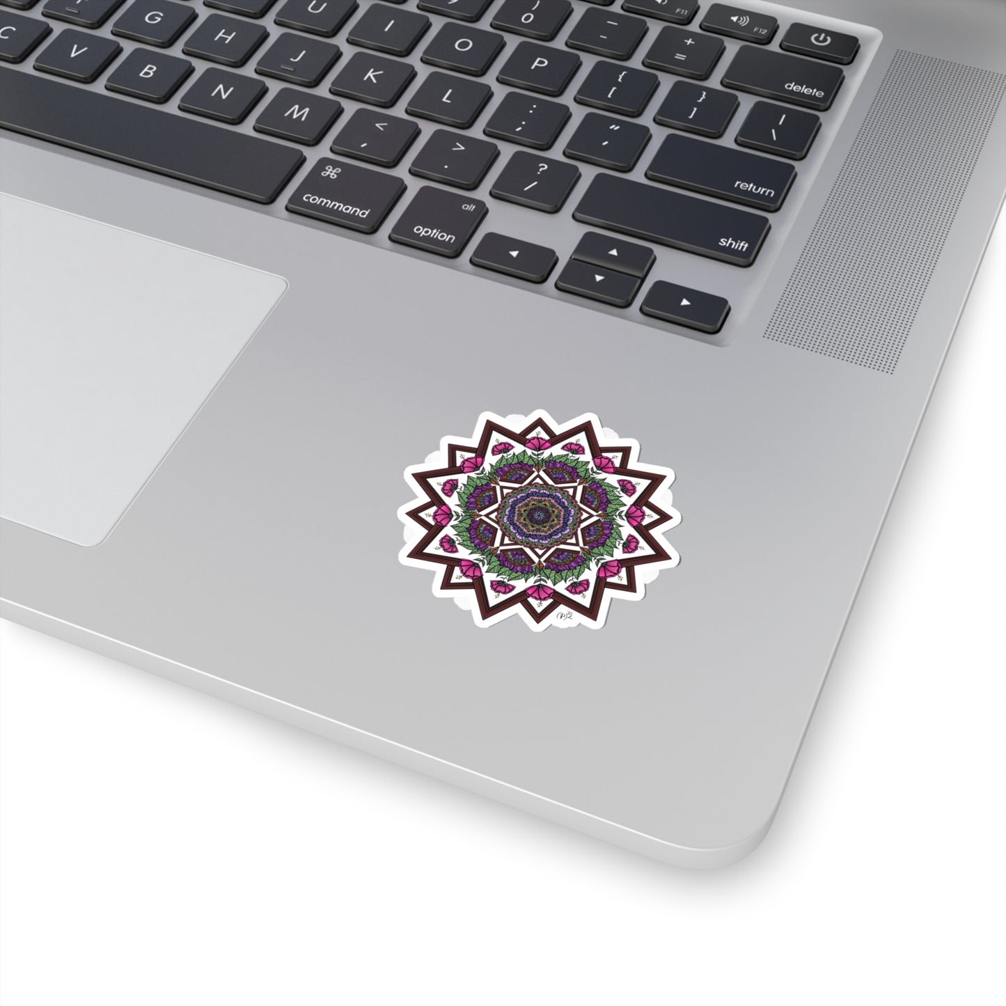 Floral and Wood Original Mandala Art Kiss-Cut Stickers