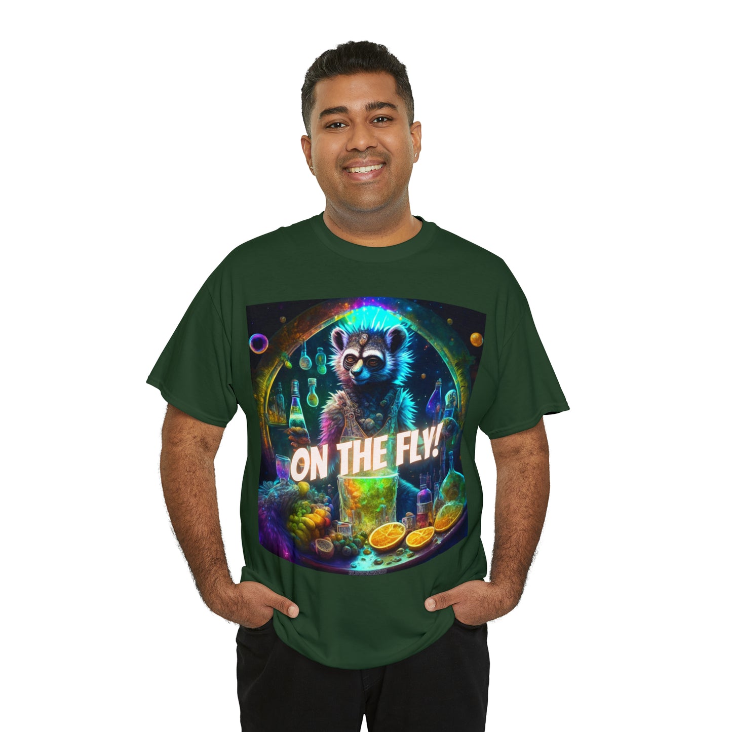 On The Fly Unisex Heavy Cotton Tee Mixology Bartending Summer Rave Festival Style