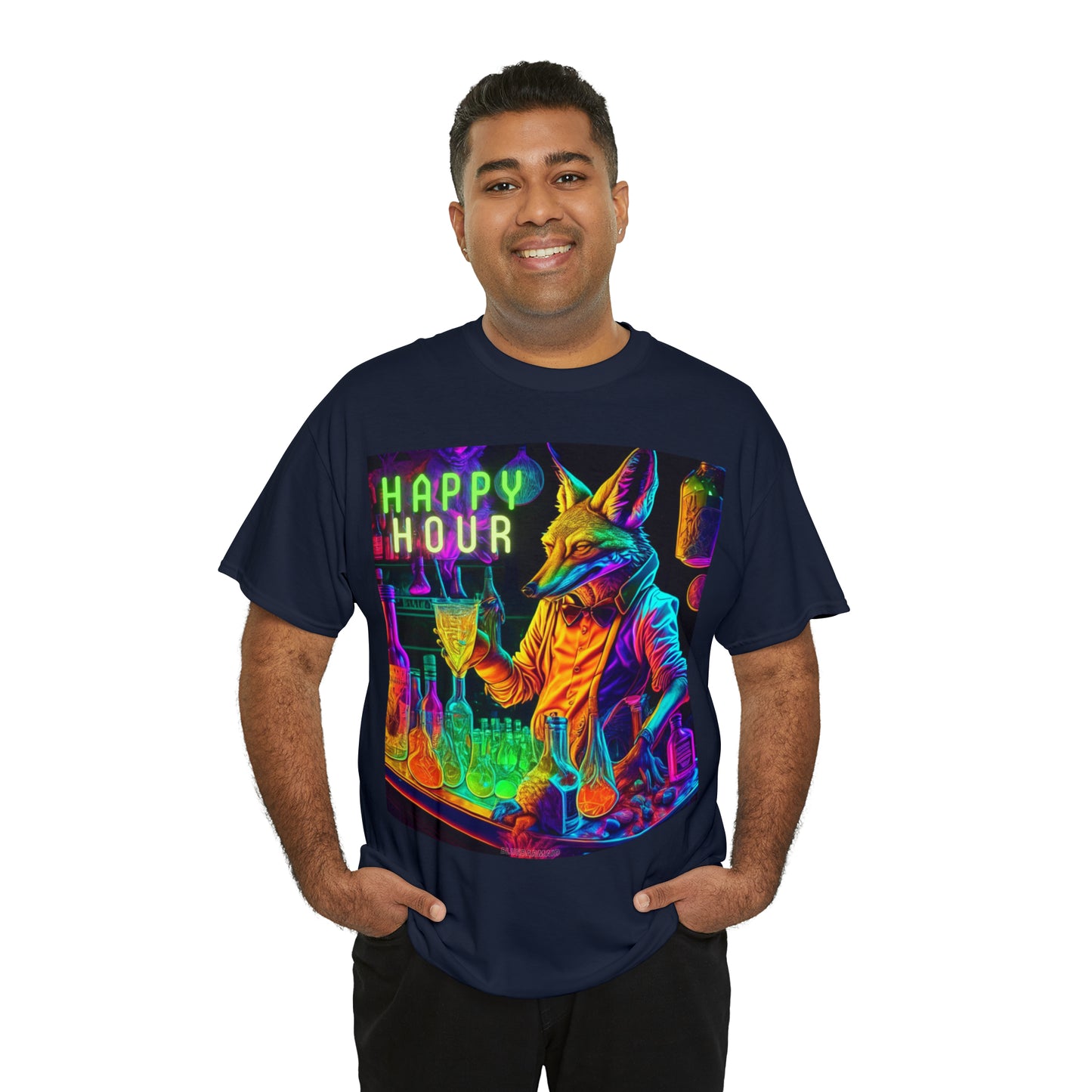 Happy Hour Unisex Heavy Cotton Tee Summer Bartending Rave Festival Outfit T-shirt