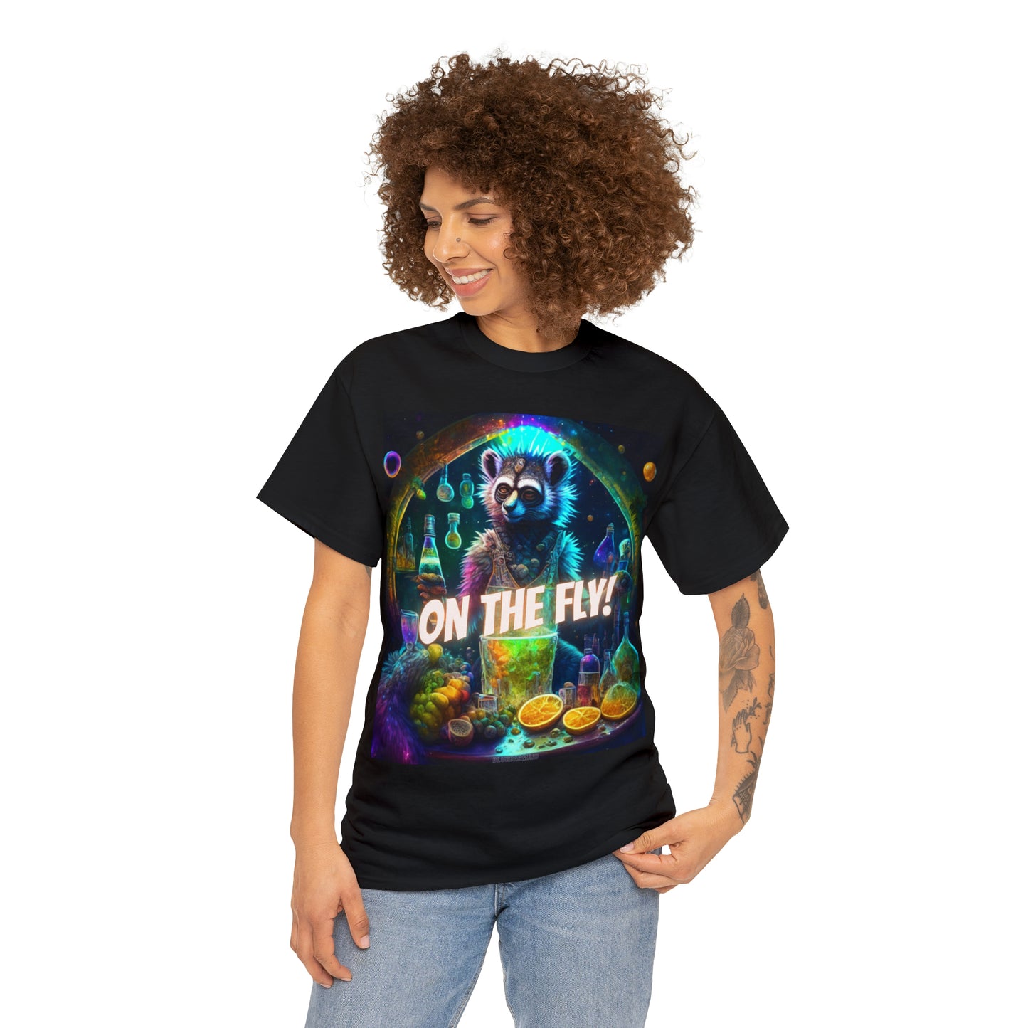 On The Fly Unisex Heavy Cotton Tee Mixology Bartending Summer Rave Festival Style