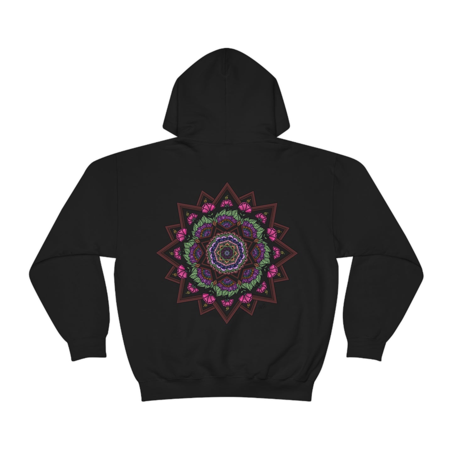 Mandala Style Unisex Heavy Blend Hooded Sweatshirt Unique Art