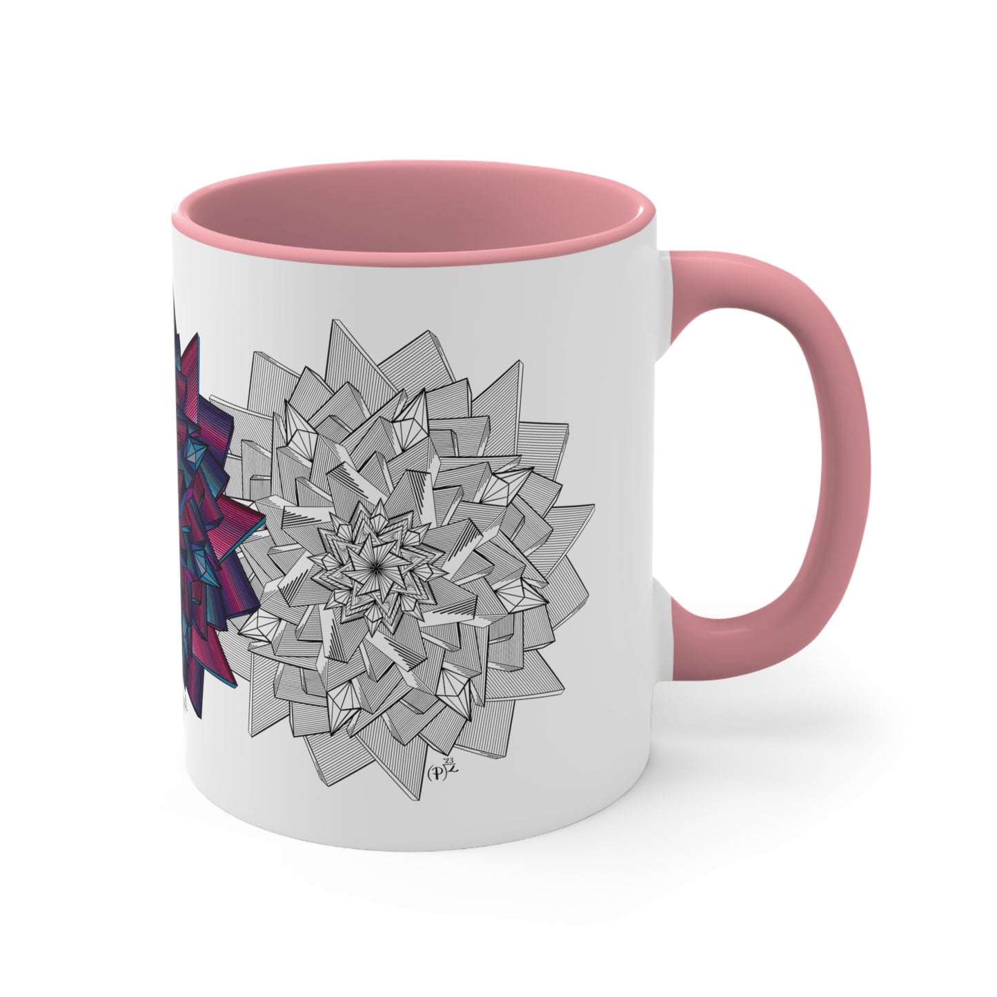 Minimalist Unique Mandala Art Accent Coffee Mug, 11oz