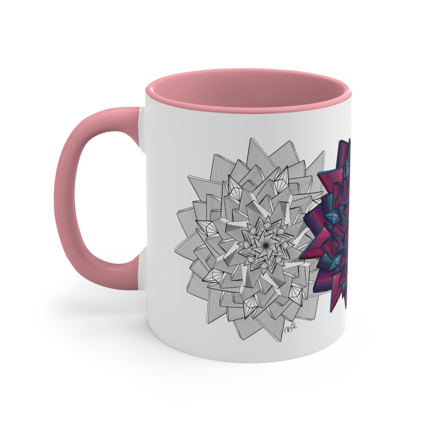 Minimalist Unique Mandala Art Accent Coffee Mug, 11oz