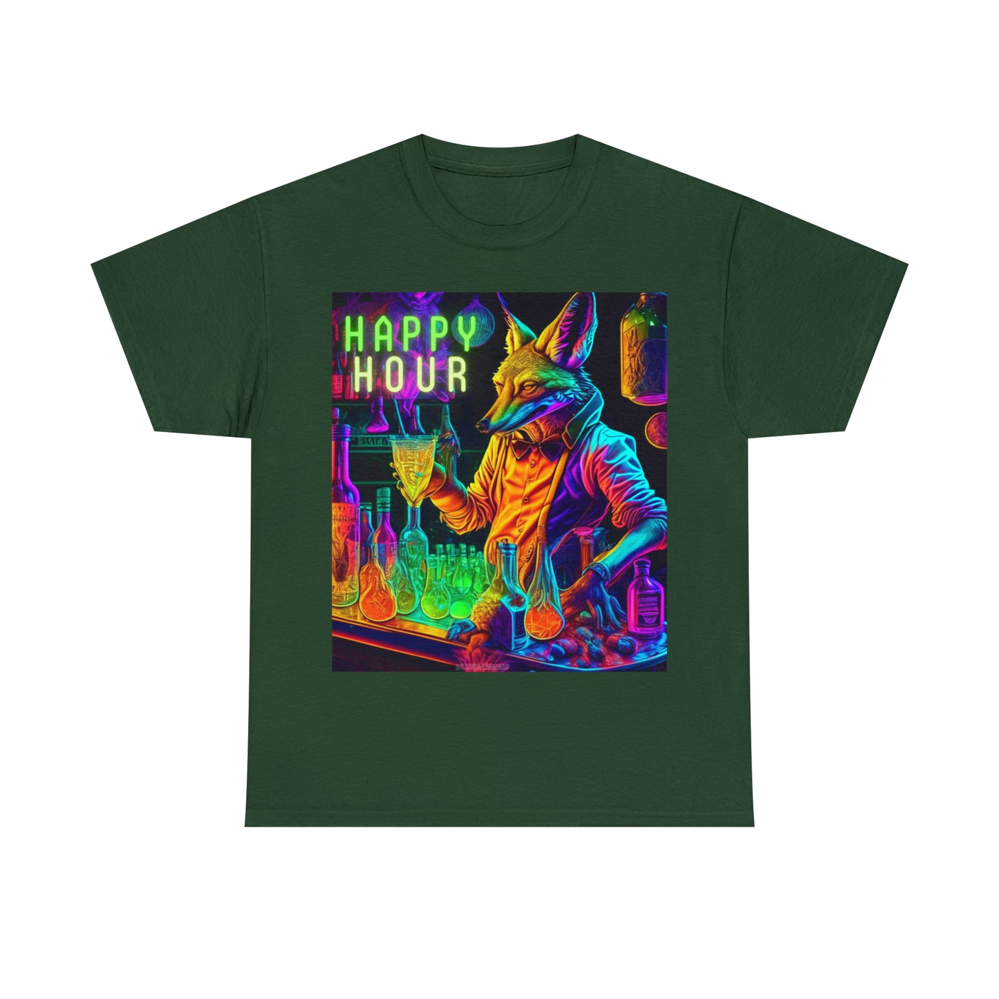 Happy Hour Unisex Heavy Cotton Tee Summer Bartending Rave Festival Outfit T-shirt