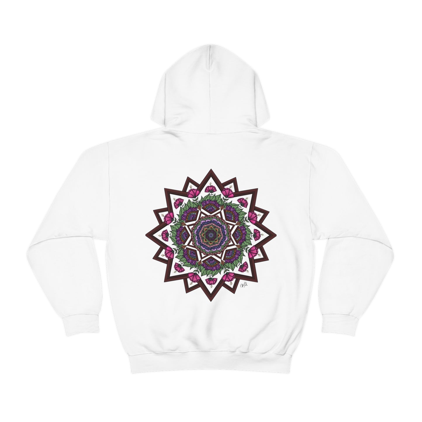 Mandala Style Unisex Heavy Blend Hooded Sweatshirt Unique Art