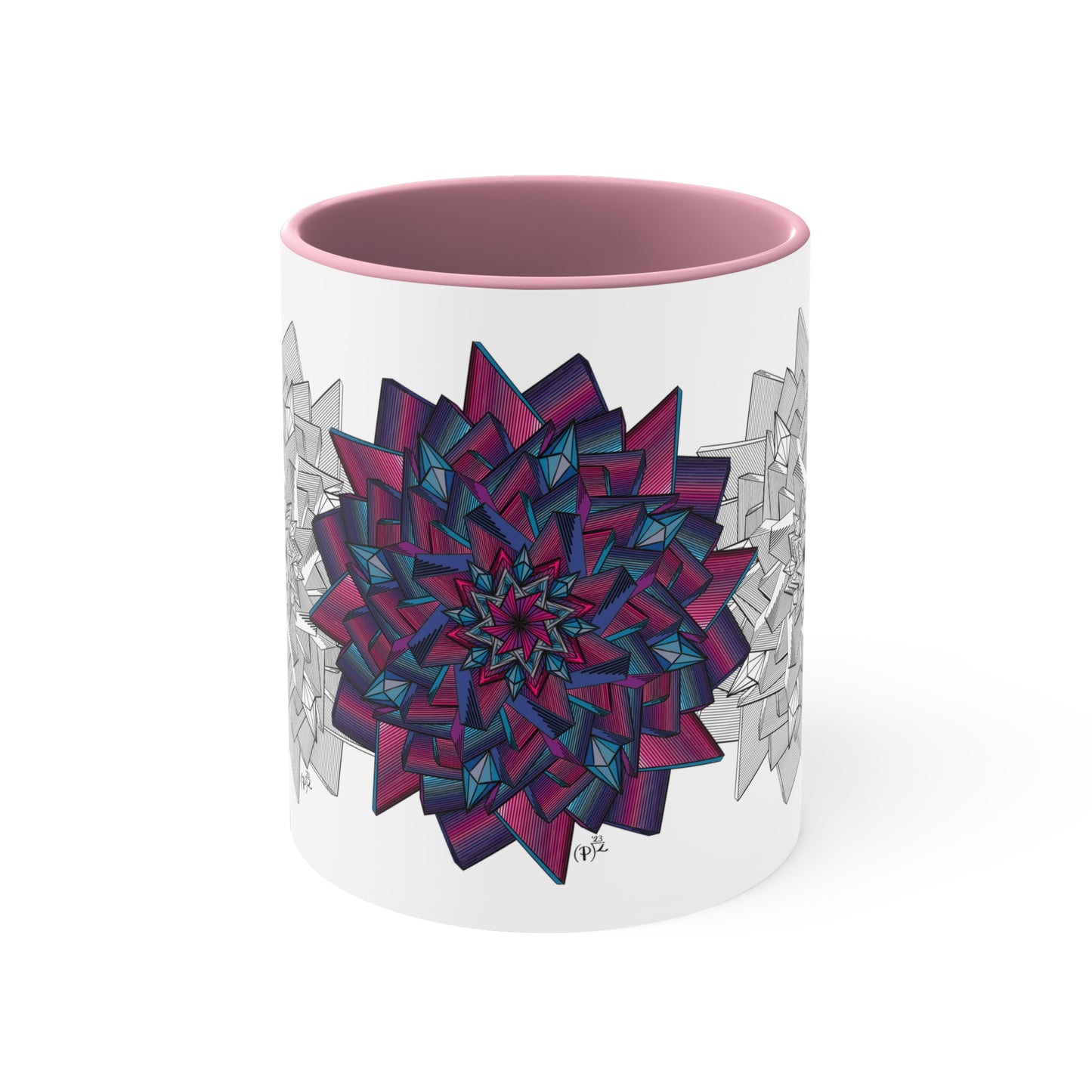 Minimalist Unique Mandala Art Accent Coffee Mug, 11oz