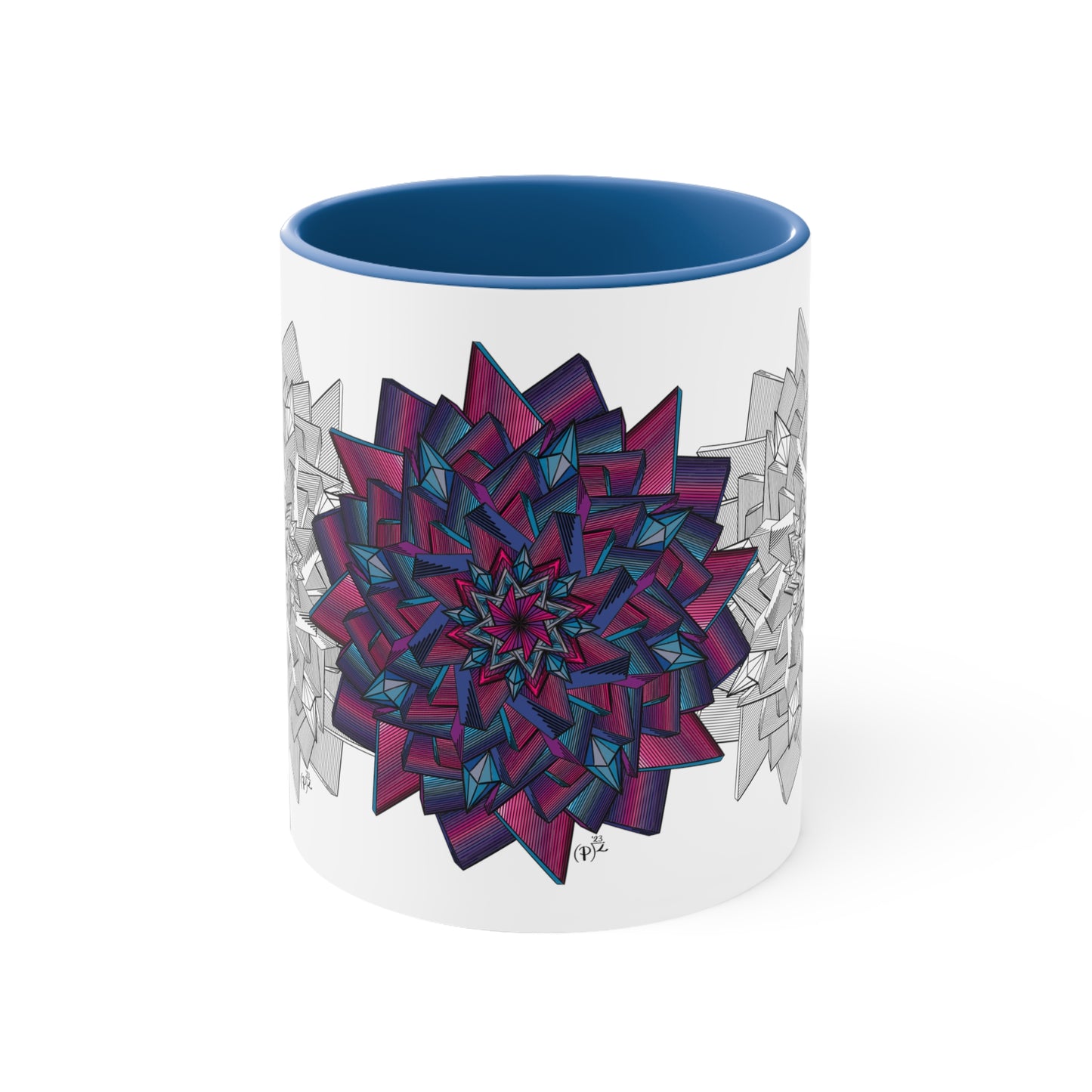 Minimalist Unique Mandala Art Accent Coffee Mug, 11oz