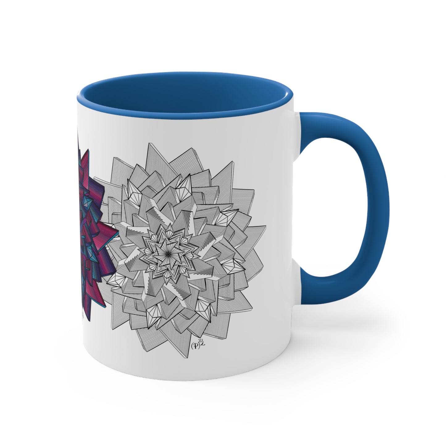 Minimalist Unique Mandala Art Accent Coffee Mug, 11oz