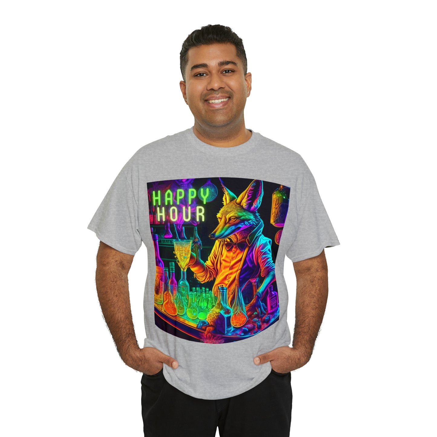 Happy Hour Unisex Heavy Cotton Tee Summer Bartending Rave Festival Outfit T-shirt