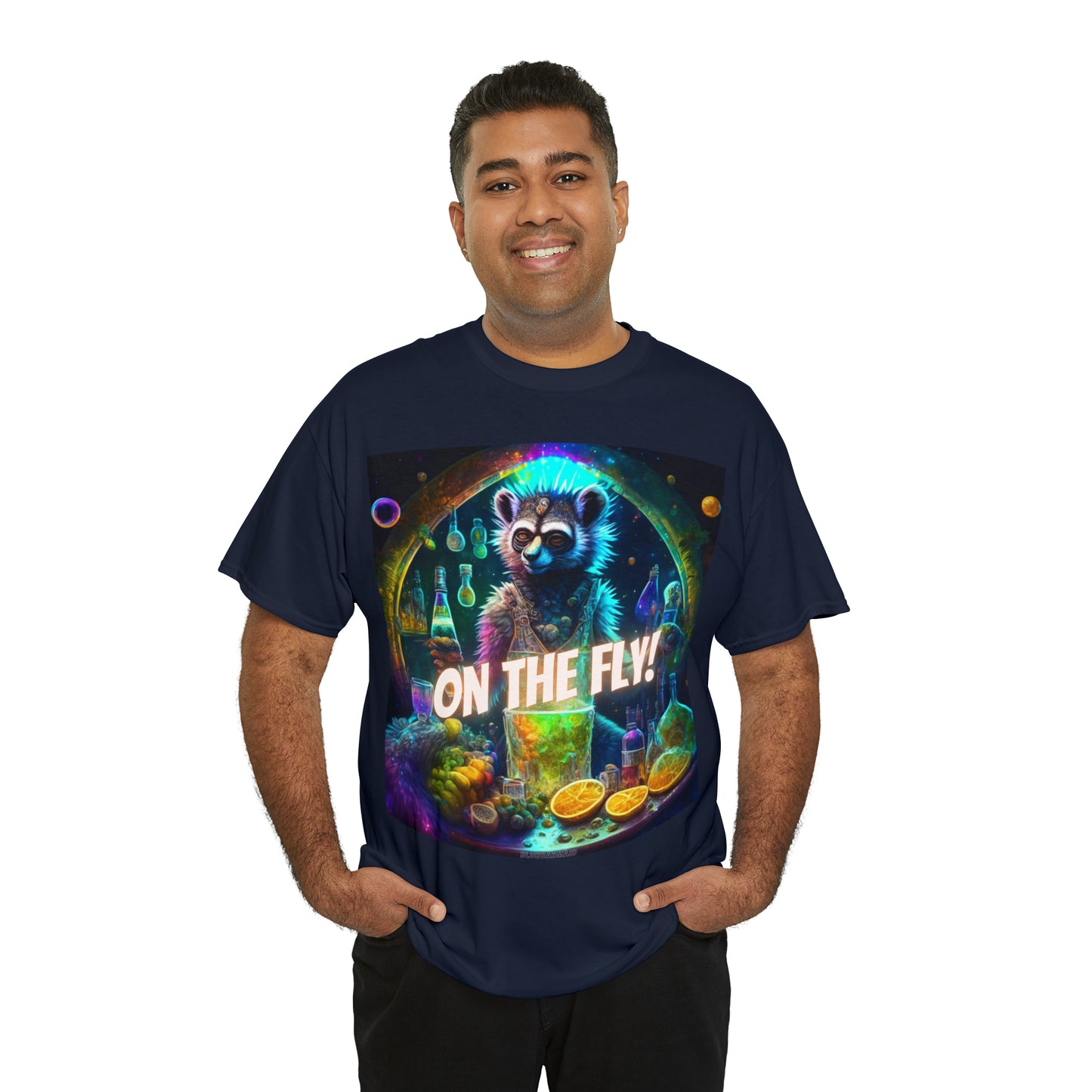 On The Fly Unisex Heavy Cotton Tee Mixology Bartending Summer Rave Festival Style