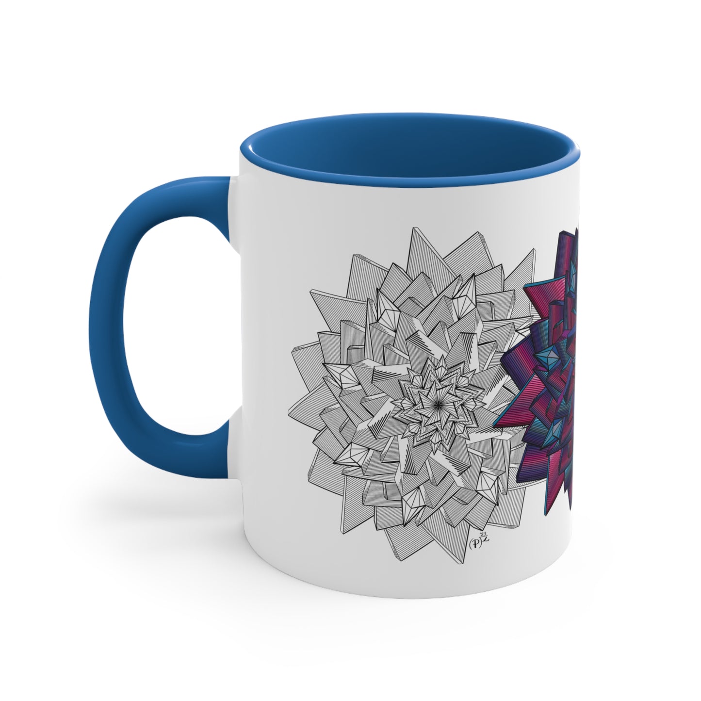 Minimalist Unique Mandala Art Accent Coffee Mug, 11oz