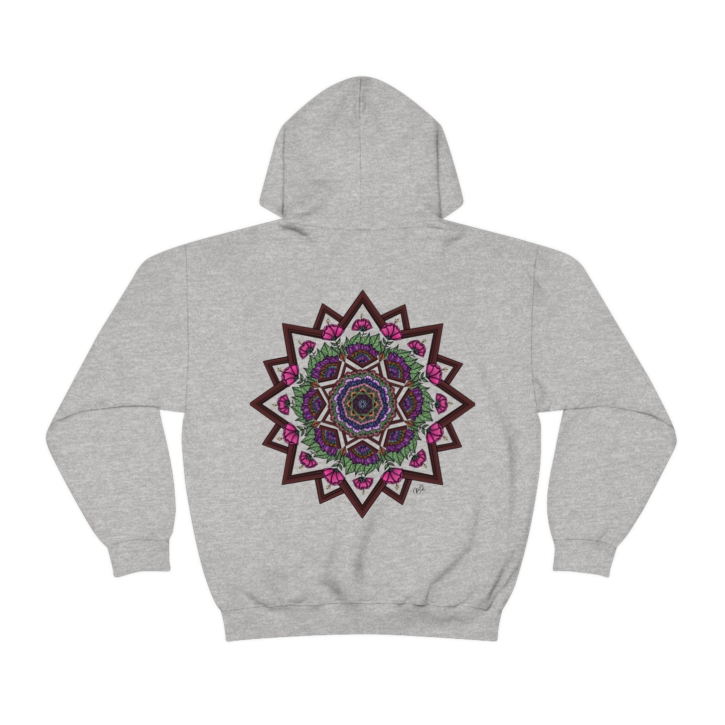 Mandala Style Unisex Heavy Blend Hooded Sweatshirt Unique Art