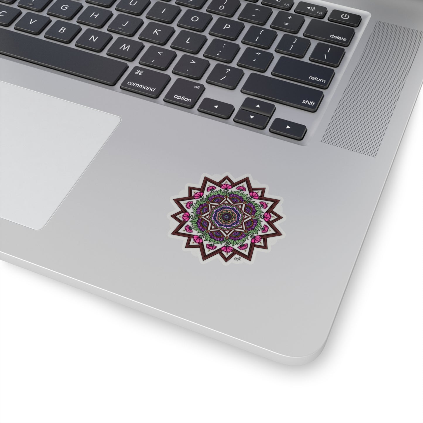 Floral and Wood Original Mandala Art Kiss-Cut Stickers