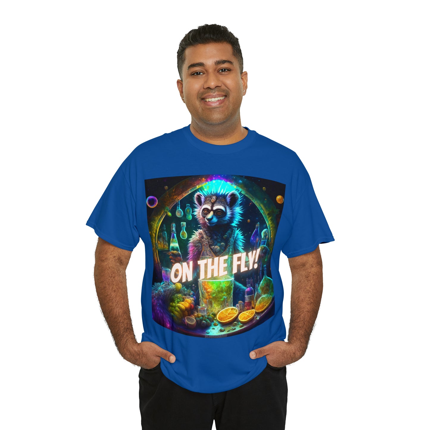 On The Fly Unisex Heavy Cotton Tee Mixology Bartending Summer Rave Festival Style