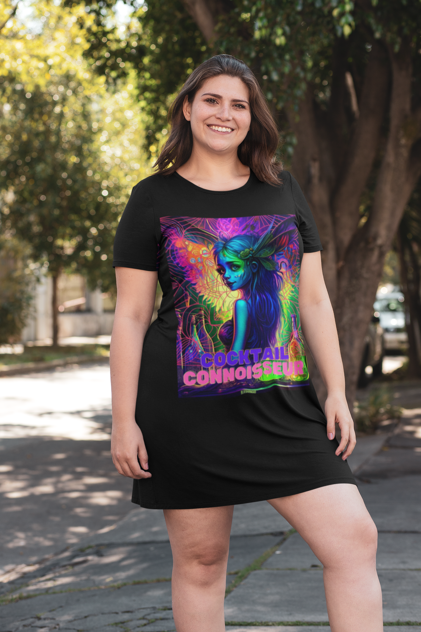 Cocktail Connoisseur Summer Bartender & Barmaid T-Shirt Dress